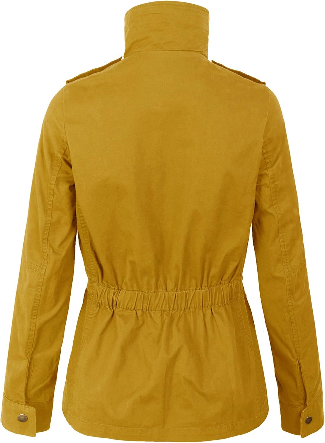 KOGMO Womens Military Anorak Safari Jacket with Pockets Small 317_mustard