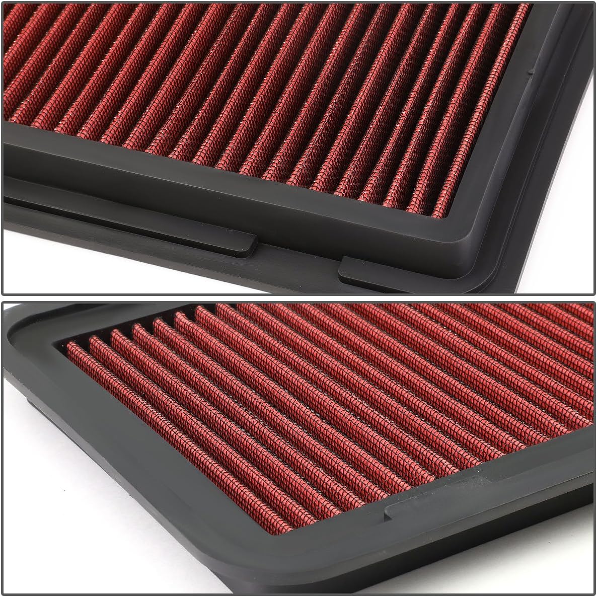 Auto Dynasty High Flow Engine Air Panel Filter Drop-in Reusable & Washable Compatible with Corolla/Yaris/Scion xD/iM 1.5L/1.8L (Red)