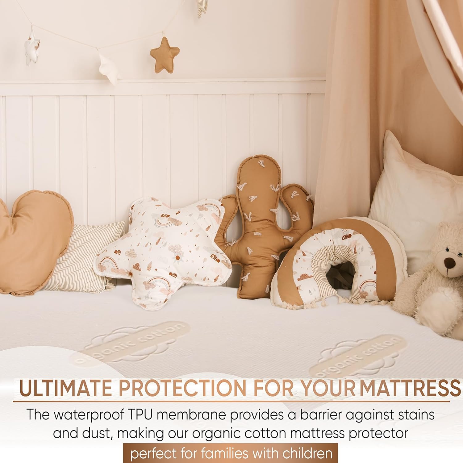 Waterproof Organic Mattress Protector Twin Size – Soft OCS Certified Organic Cotton Surface – Noiseless & Breathable 250 GSM Pad Cover – Deep Pocket Fitted Design - Image 4