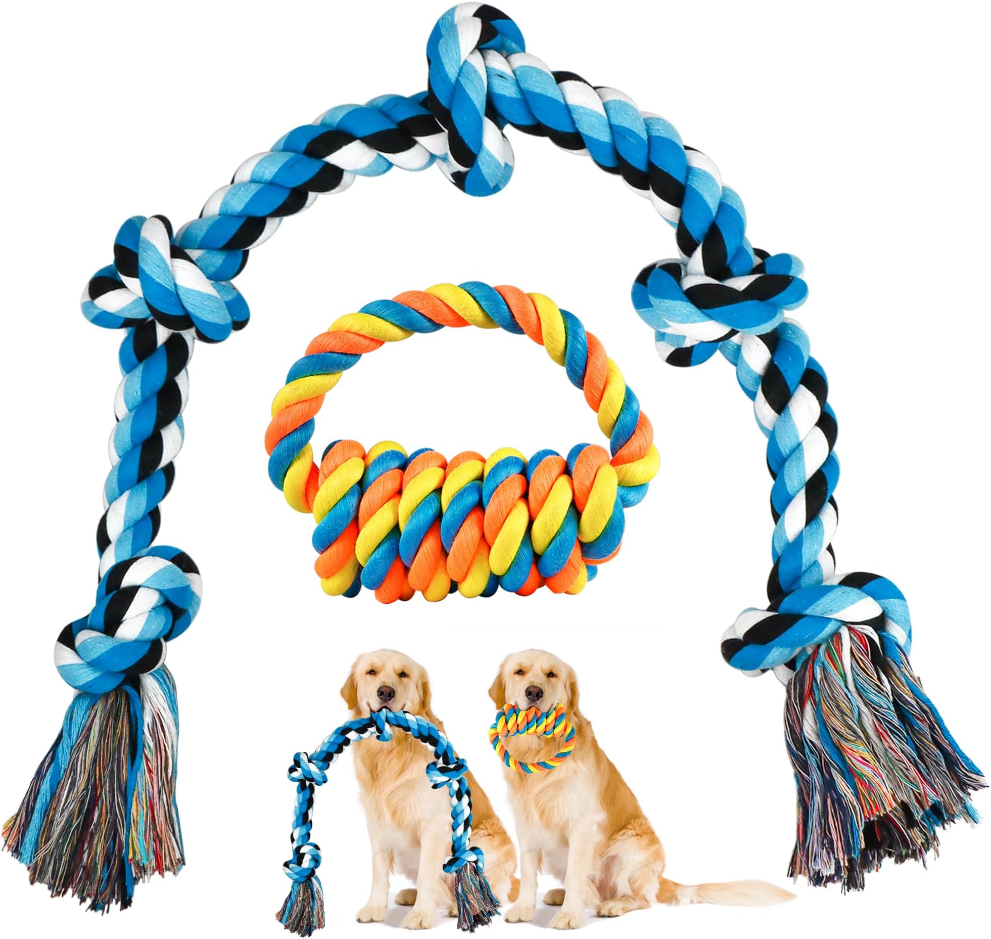 Pet Supplies Value Durable Dog Chew Toys Pack for Medium Large Dogs, Tough Dog Toys for