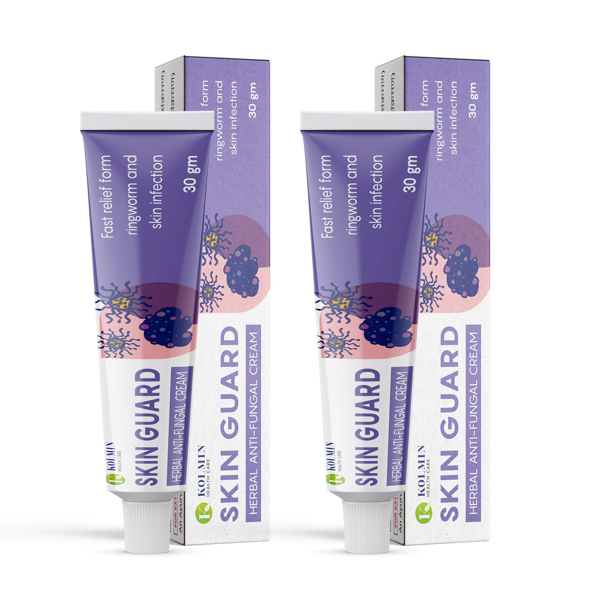Buy Kolmin Healthcare - Skin Guard Cream - Ayurveda Fungicid Anti Fungal, Antibacterial Gel/Cream for All Type of Fungal Infections for Men & Women - 30gm (2) Online at Low Prices in