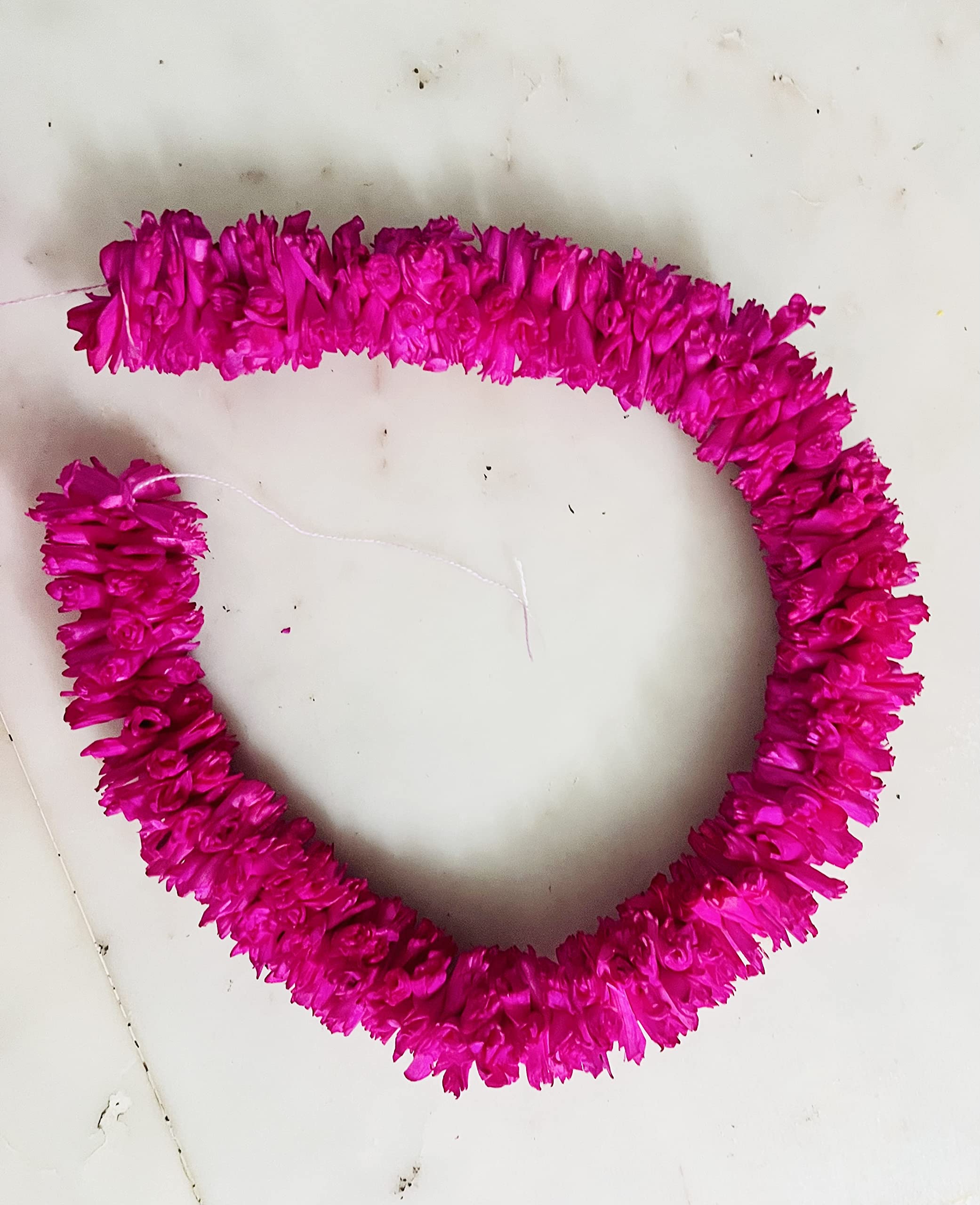 SPHINX paper fake artificial lotus bud flowers rajnigandha garlands for decorations Festive decor Pooja decor Wedding Housewarming - (Approx. 2 ft (Pink)-without lotus, 2)