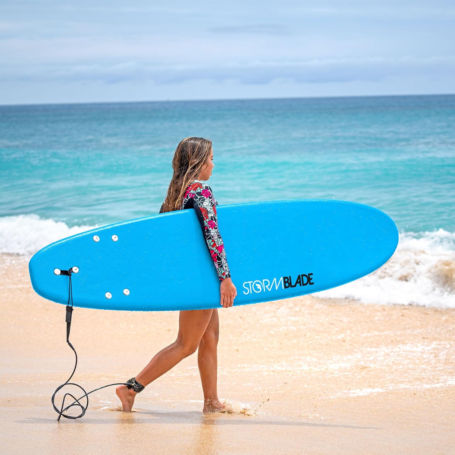 Storm Blade 7ft Classic Surfboard / / Foam Wax Free Soft Top Longboard