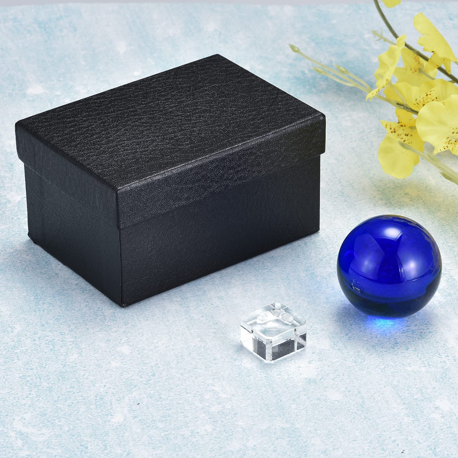 PATIKIL 50mm/2" Cristallo Sfera 1 Set K9 Cristallo Sfera Decorative Sfera con Confezione Regalo e Cristallo Cavalletto per Fotografia Ufficio Decorazione Scuro Blu