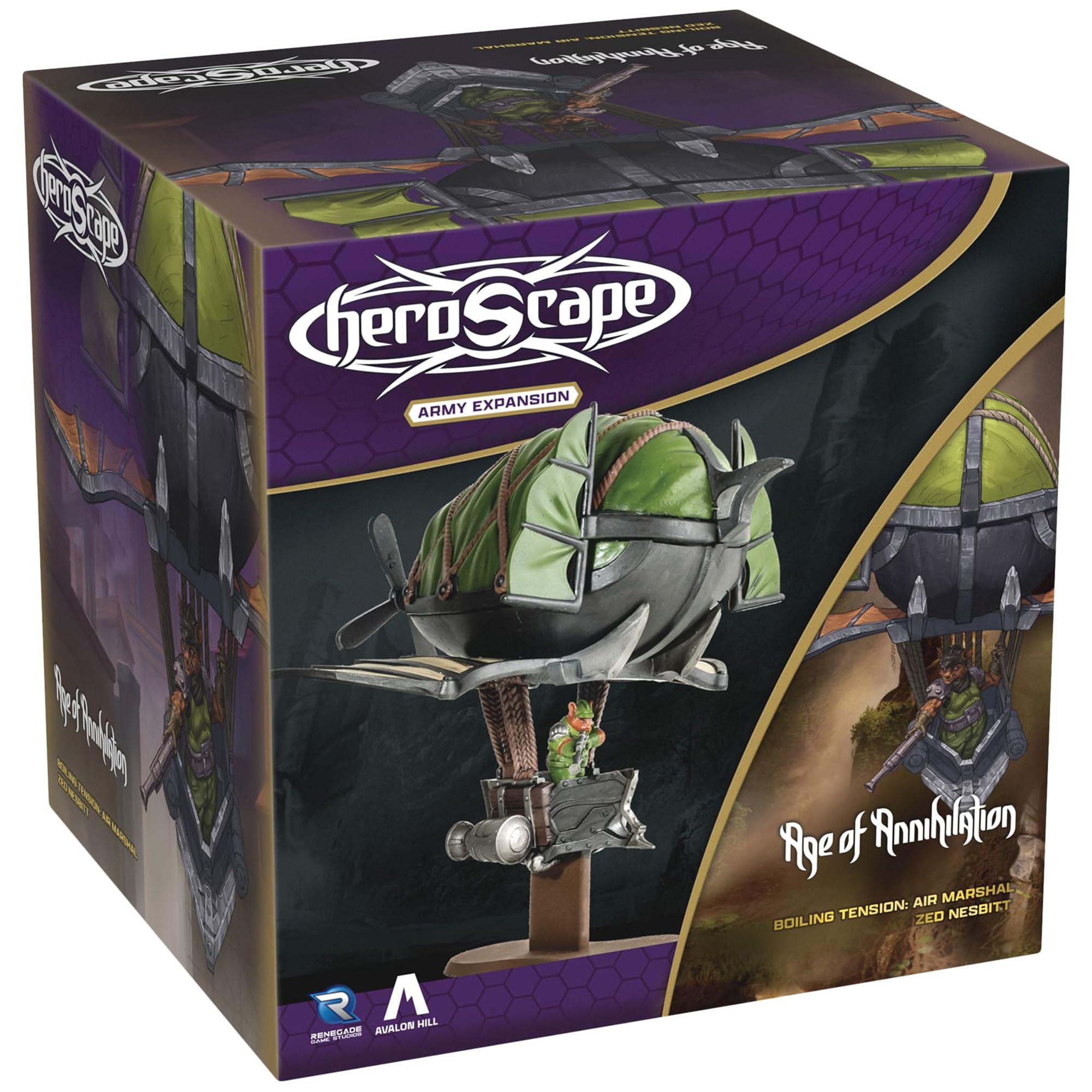 Renegade Games: Heroscape: Air Marshal Zed Nesbitt - Armee-Erweiterung, 1 zusammengebaute unlackierte Figur & 1 Armeekarte, Miniaturen Spielzubehör, Add-On