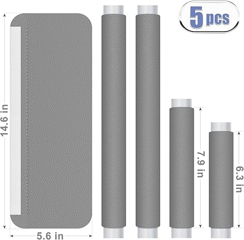 Miniatura 6 de Metonsto Fundas para manija de puerta de refrigerador, 5 unidades, fundas de cuero para manija de electrodomésticos de cocina que mantienen tu
