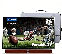 Skyworth 24P100 24-Inch Portable Smart TV Battery Powered Outdoor Google TV FHD 1080P HDR10 Dolby Audio with Protective Case