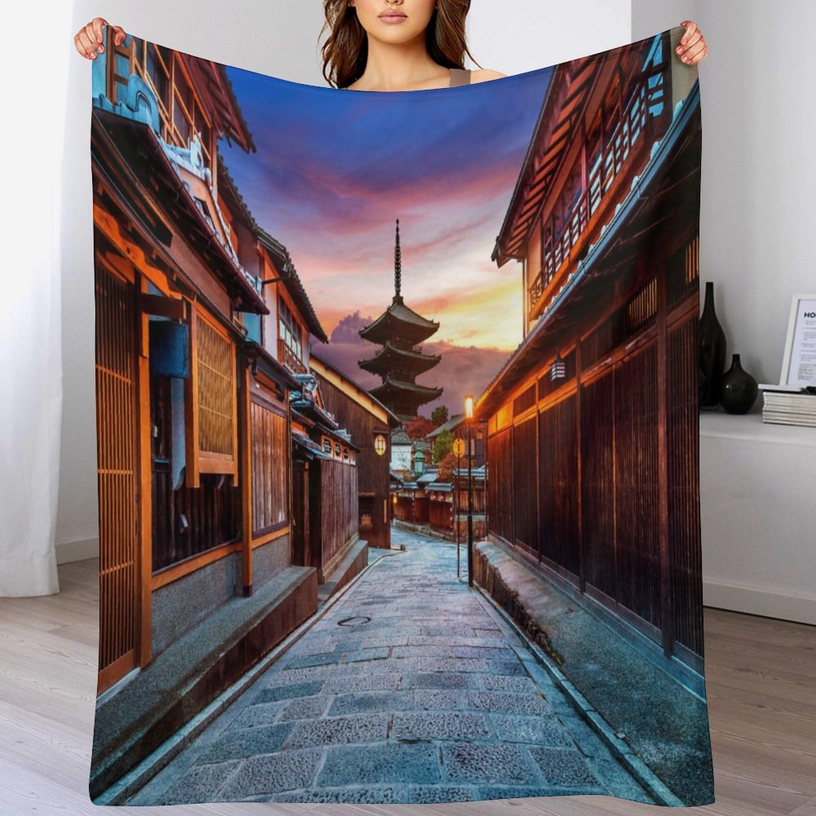 Couverture en polaire Kyoto Japon pour créer une ambiance douce et chaleureuse chez soi
