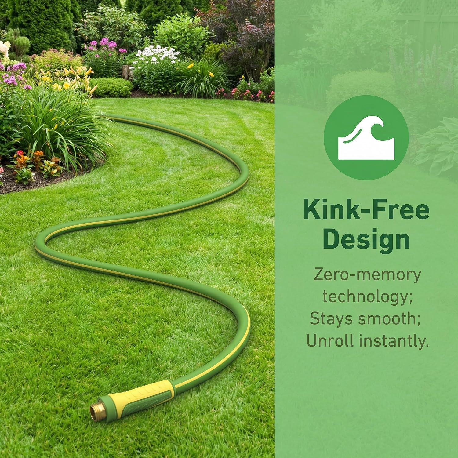 PremiumPro 25FT 5/8" Heavy Duty Reinforced Garden Hose, Large Flow,600 PSI Burst Pressure, Four Layer Hybrid Polymer Anti Kink with 360 Swivel Brass Connectors and handle for yard,washing & irrigation