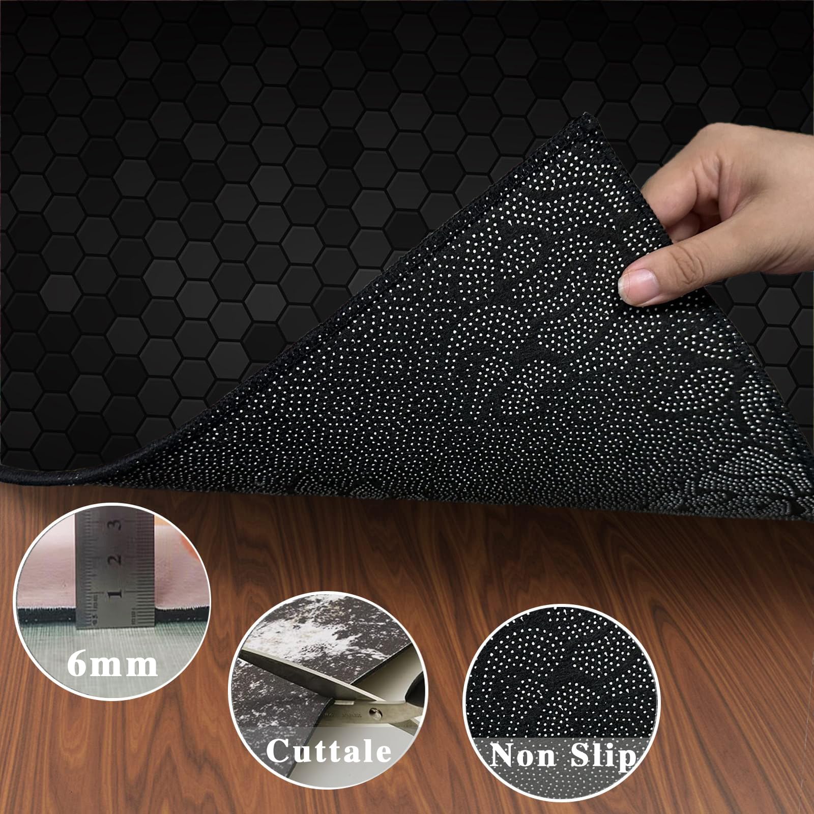 XunZheng Tapis Chaise Gaming Antidérapant - Protection de Sol pour Sols Durs - Sous Chaise de Bureau - Gaming - Bureau - Fauteuil 140 x 160 cm