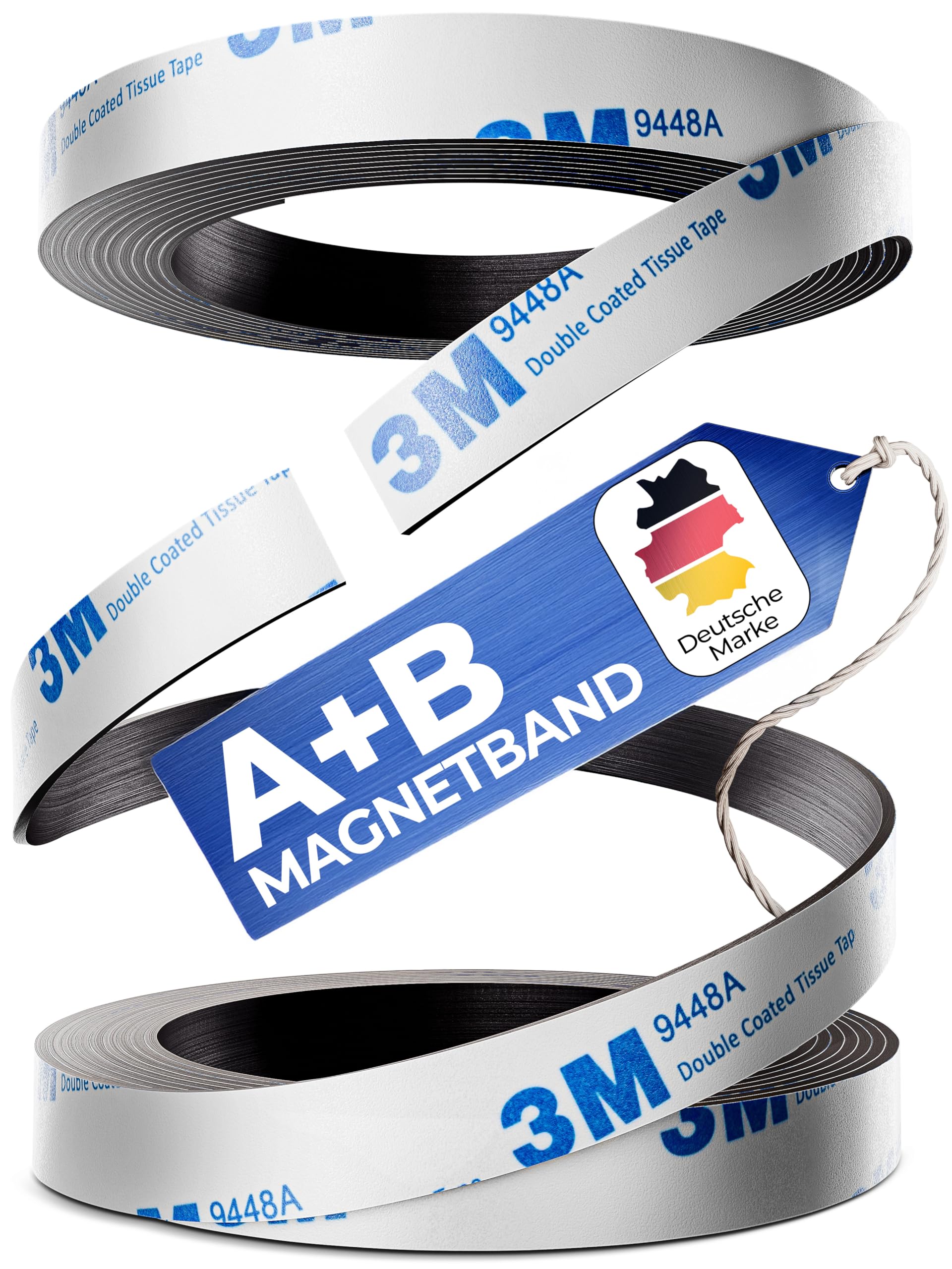 YOURGANIZE Bande magnétique autocollante A et B - 8 m (2 pièces) - Aimants pour moustiquaire et objets légers - Aimants avec contre-pièce (8 m + 8 m)
