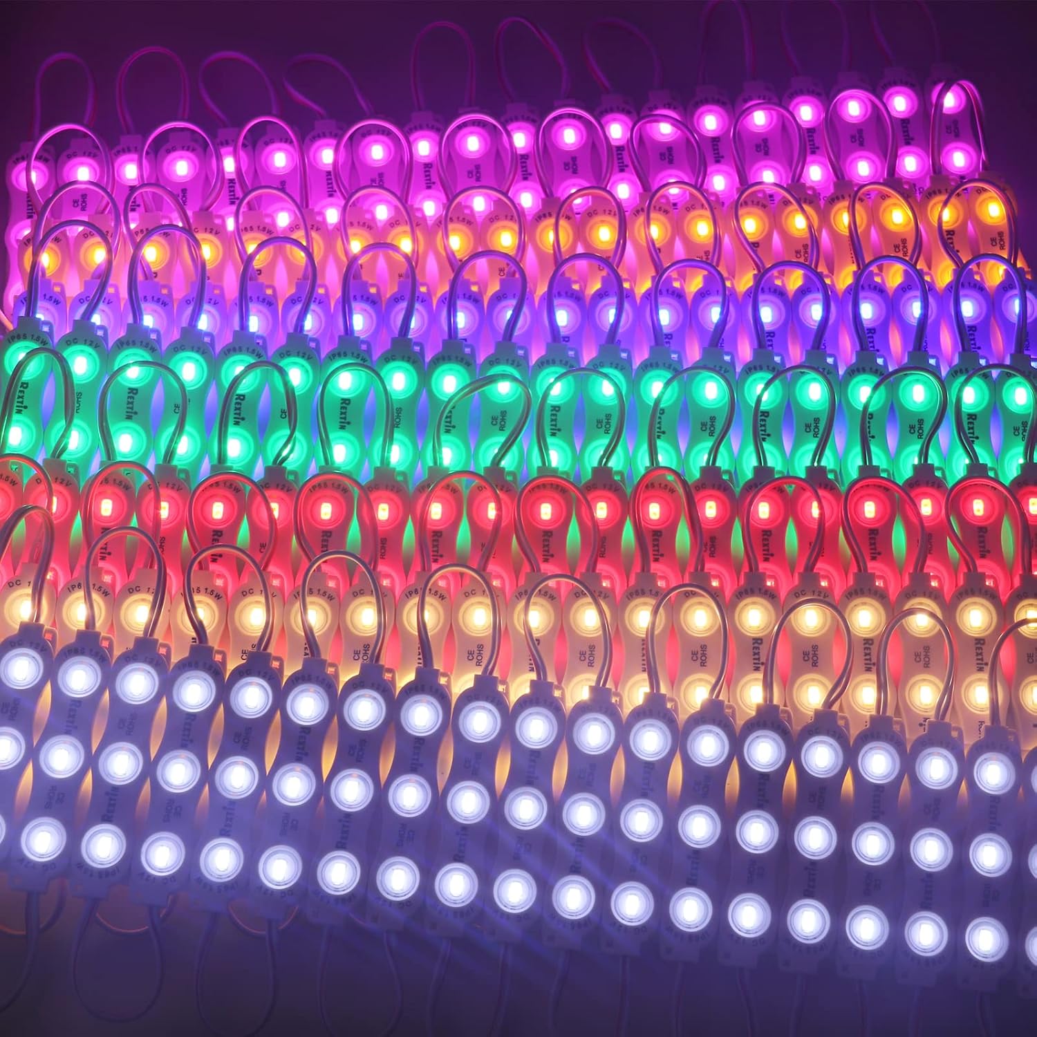 REXTiN Super Bright 200pcs 3 LED Module Storefront Lights Green 5630 5730 SMD Waterproof Decorative Light for Letter Sign Storefront Advertising Signs with Tape Adhesive Backside（Green）