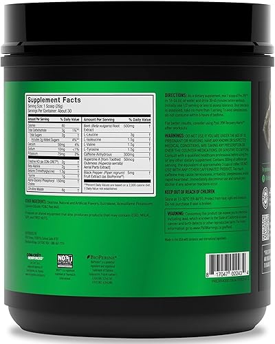 Miniatura 3 de Pre JYM - Polvo de fresa de piña para preentrenamiento - BCAA creatina HCI malato de citrulina beta-alanina betaína y más  JYM Supplement Science