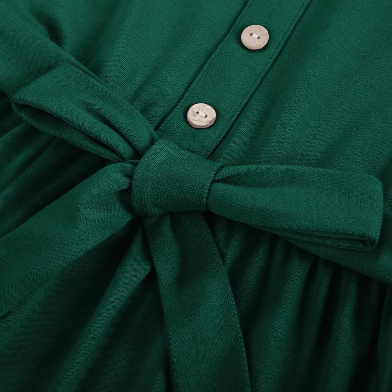 GRACE KARIN Girls Fall Long Sleeve Dress for Girl Rullfe Button Casual Flowy Tiered Dresses with Pocket 6-14Years - Image 7