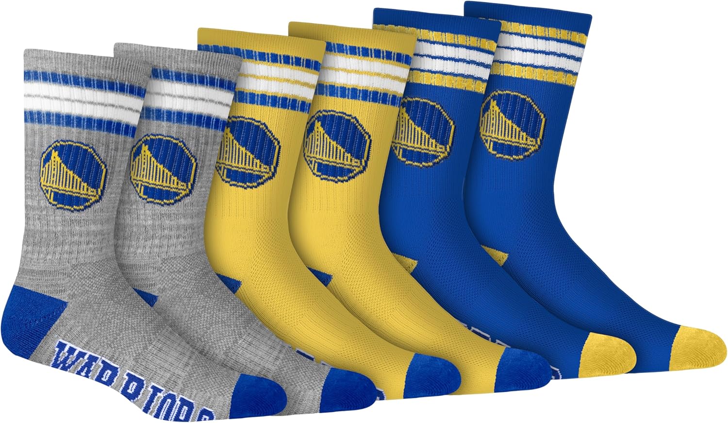 Ultra Game Men's NBA Official Athletic Cushioned Secure Fit Team Crew Socks-3 Pack