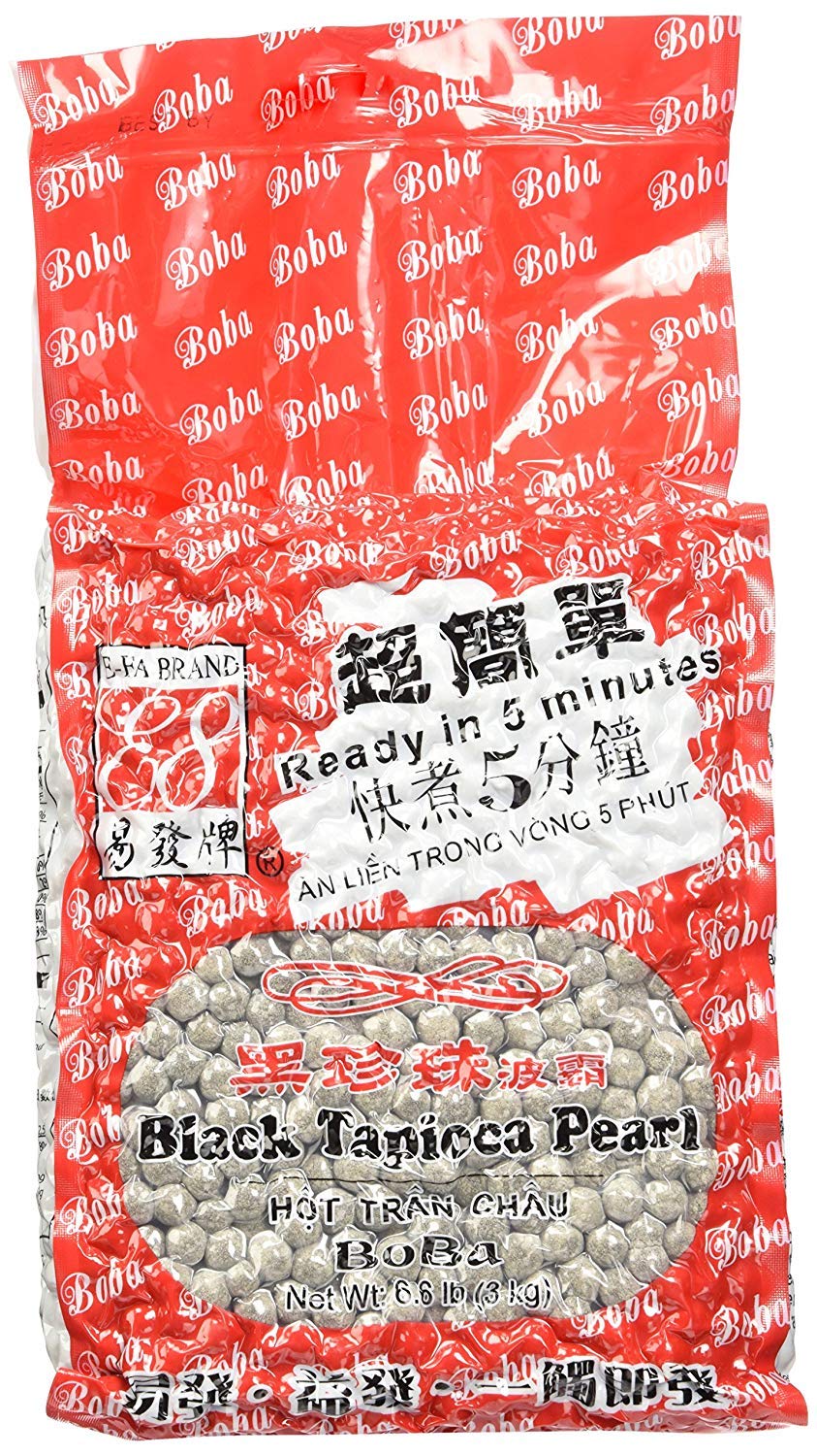 E-Fa Brand Premium Grade Black Tapioca Pearls (6.6 lb) [Bubble Tea] Pack of 2