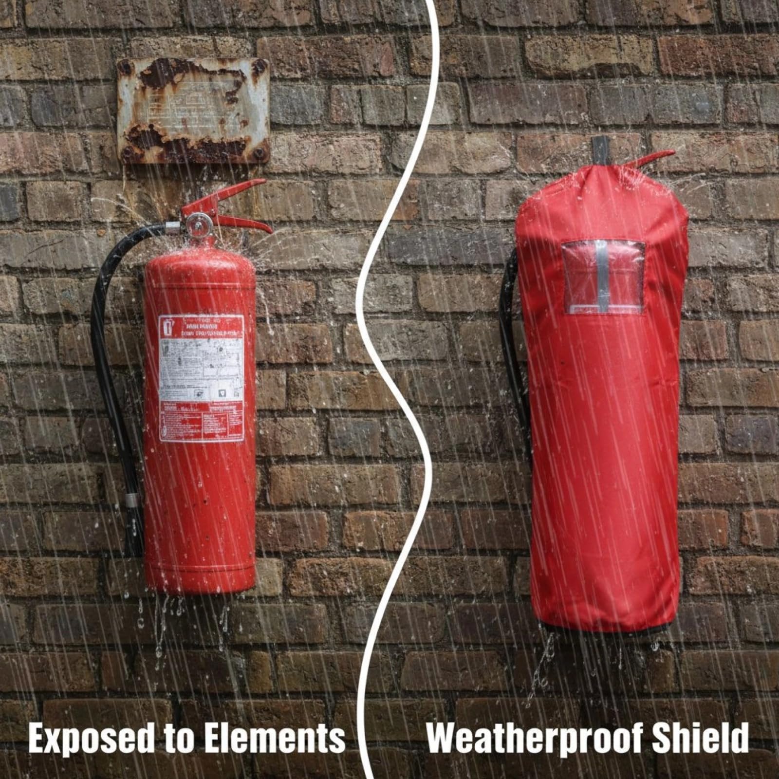 5 fundas para extintor de incendios, 6 kg, 32 x 58 cm, funda protectora de poliéster anticongelante resistente a la intemperie, para protección interior y exterior