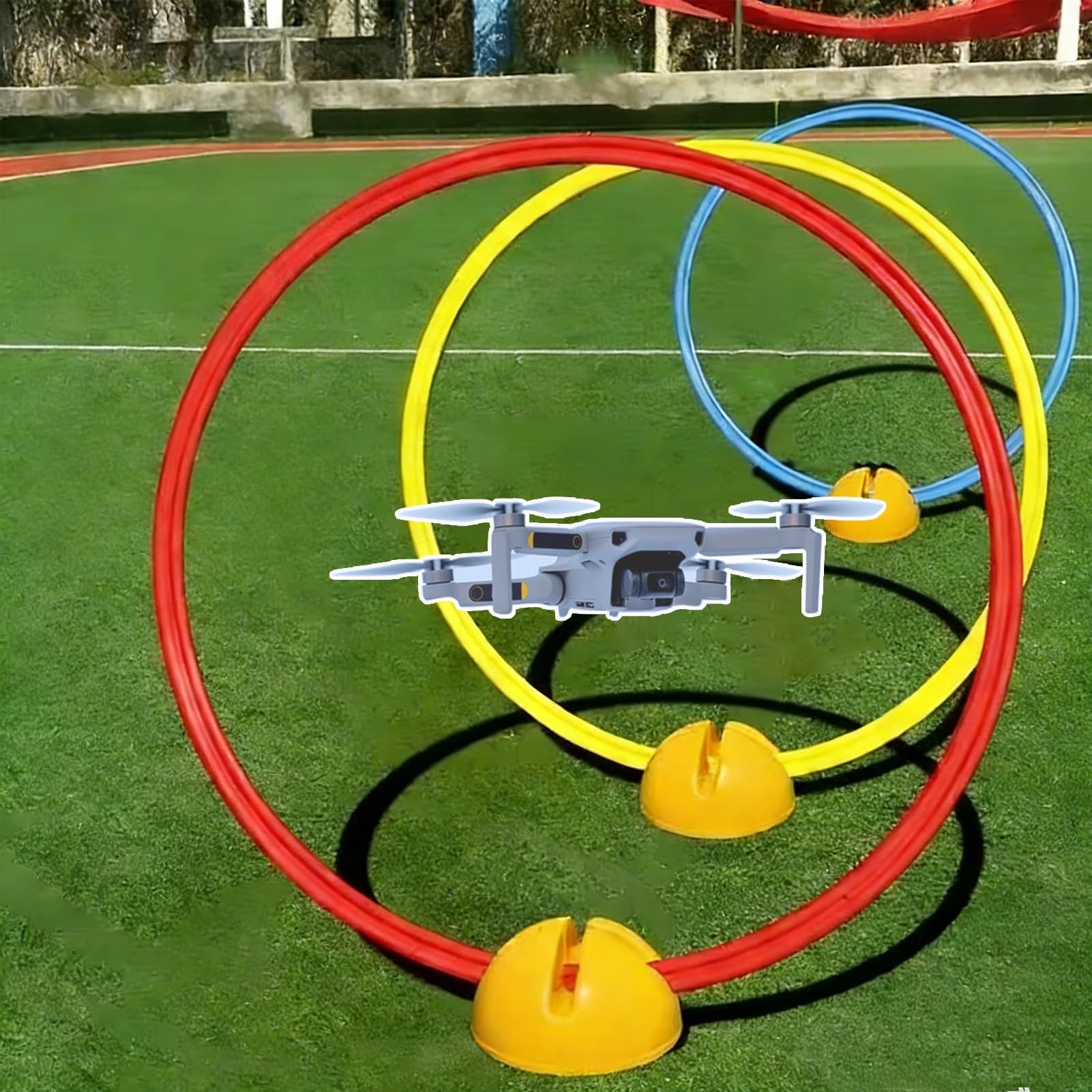 Drone tor Przeszkód Zestaw Bramek do Toru Przeszkód dla Dronów Wyścigowych FPV, 3 Łatwe w Montażu Bramki w Kształcie Obręczy w Różnych Rozmiarach, Kompletny Zestaw(Diameter 50cm (19 3/4"))