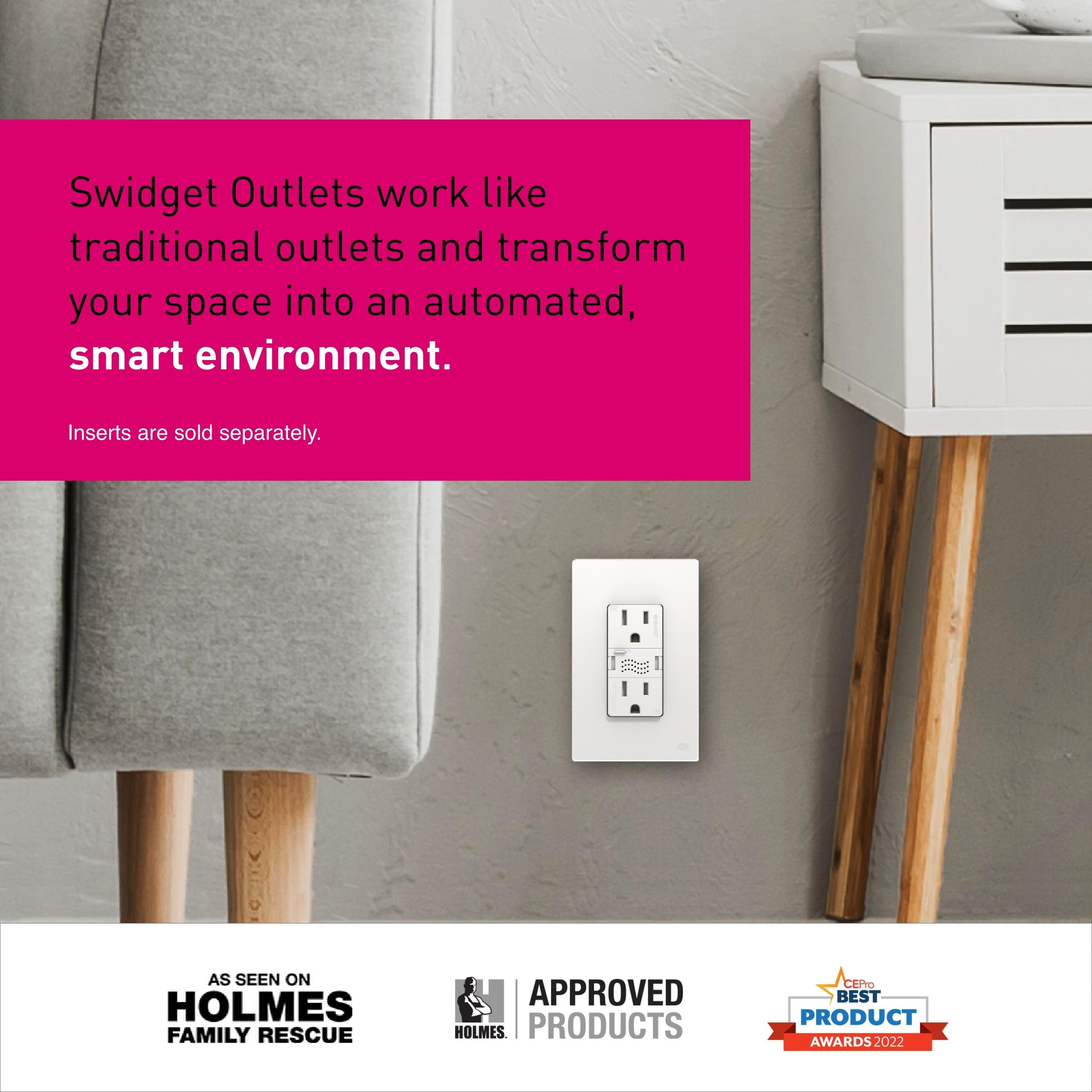 Swidget 15A Outlet - Smart Plug Power Outlet Switch for Automation - Requires Neutral Wire - Compatible with — view 3