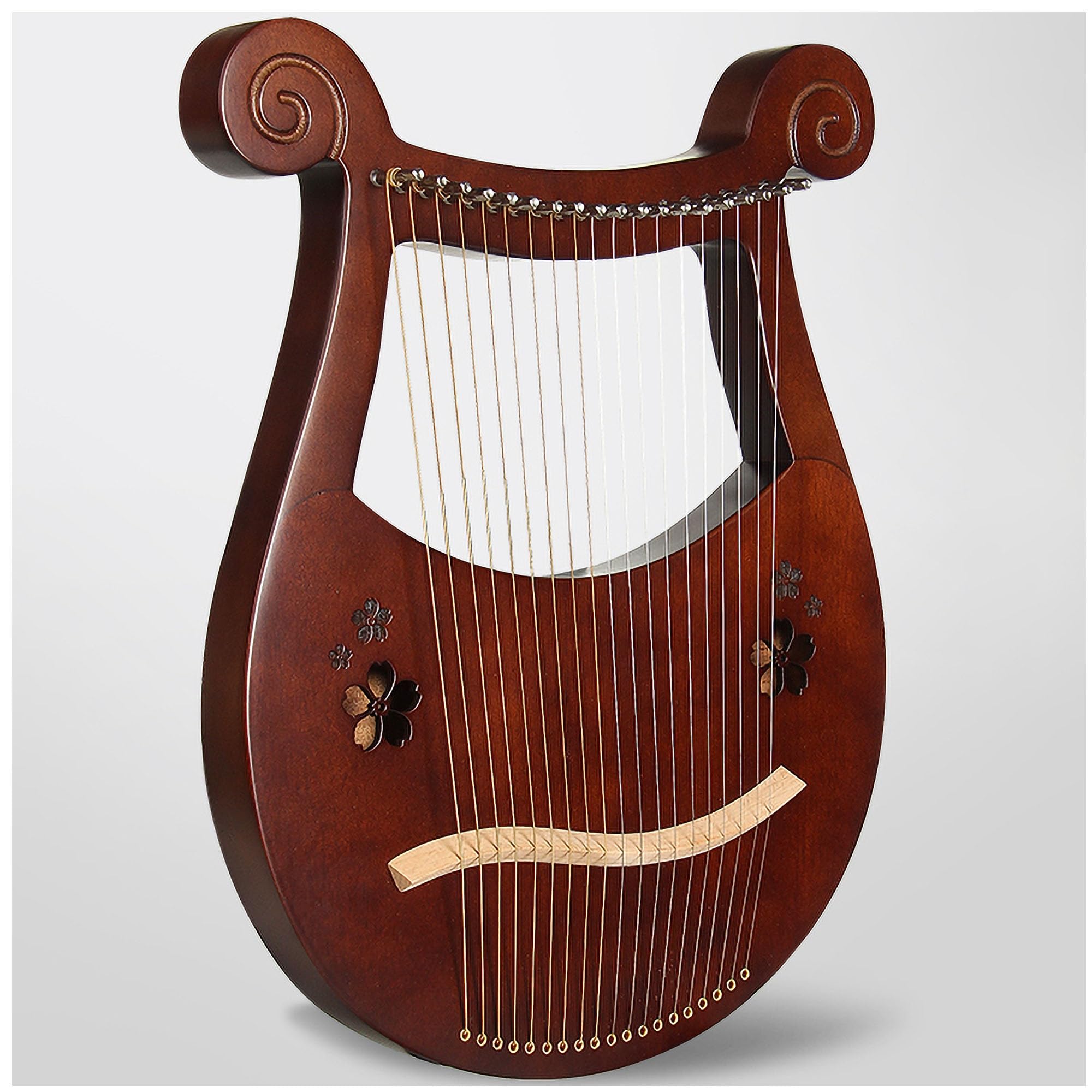 Arpa a lira in mogano, strumento musicale a 19 corde con squisita fattura e suono ricco per gli amanti della musica