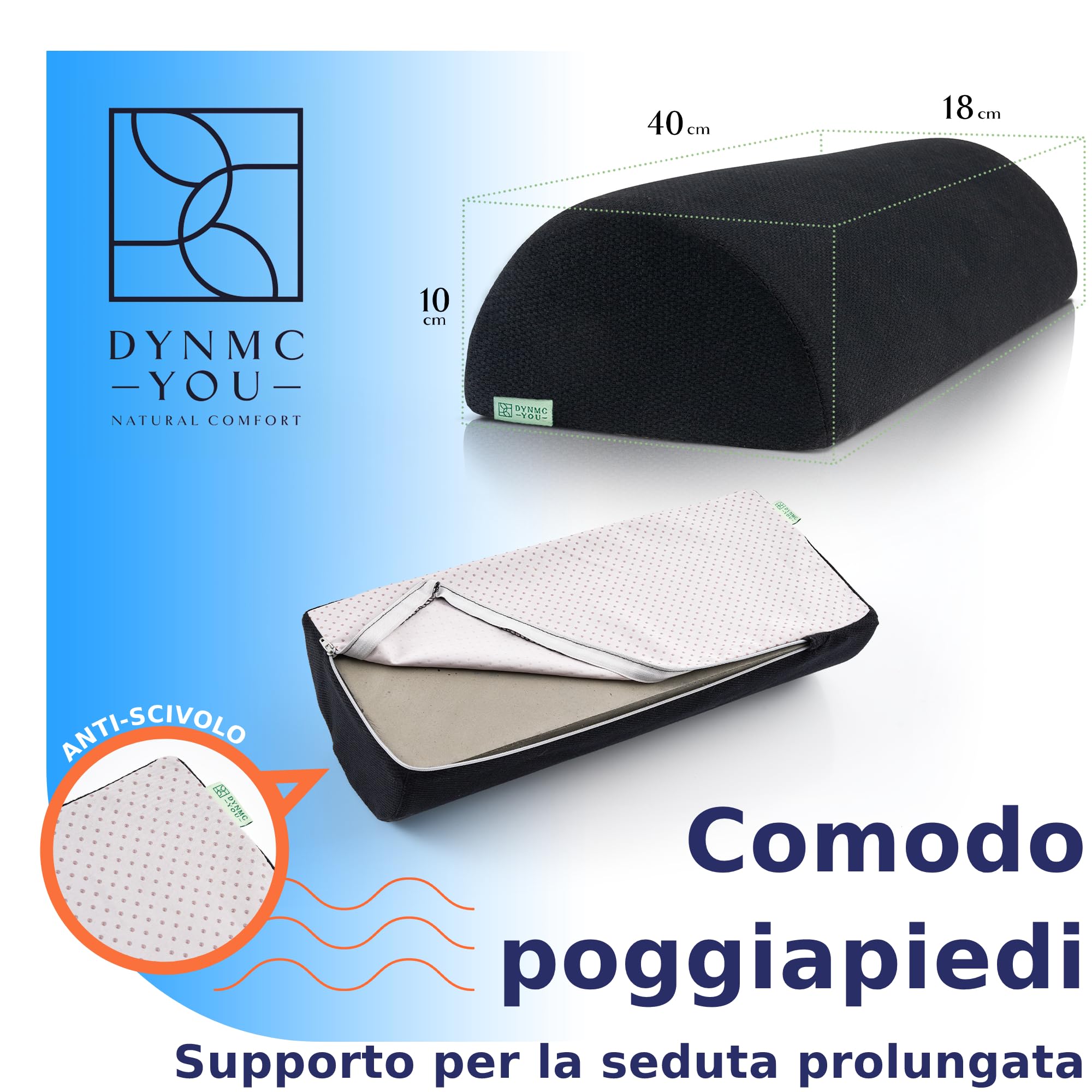 Poggiapiedi Da Scrivania Ergonomico DYNMC YOU - Grigio Nordico, Lavabile E Antiscivolo, Per Ufficio E Casa - Foto 3