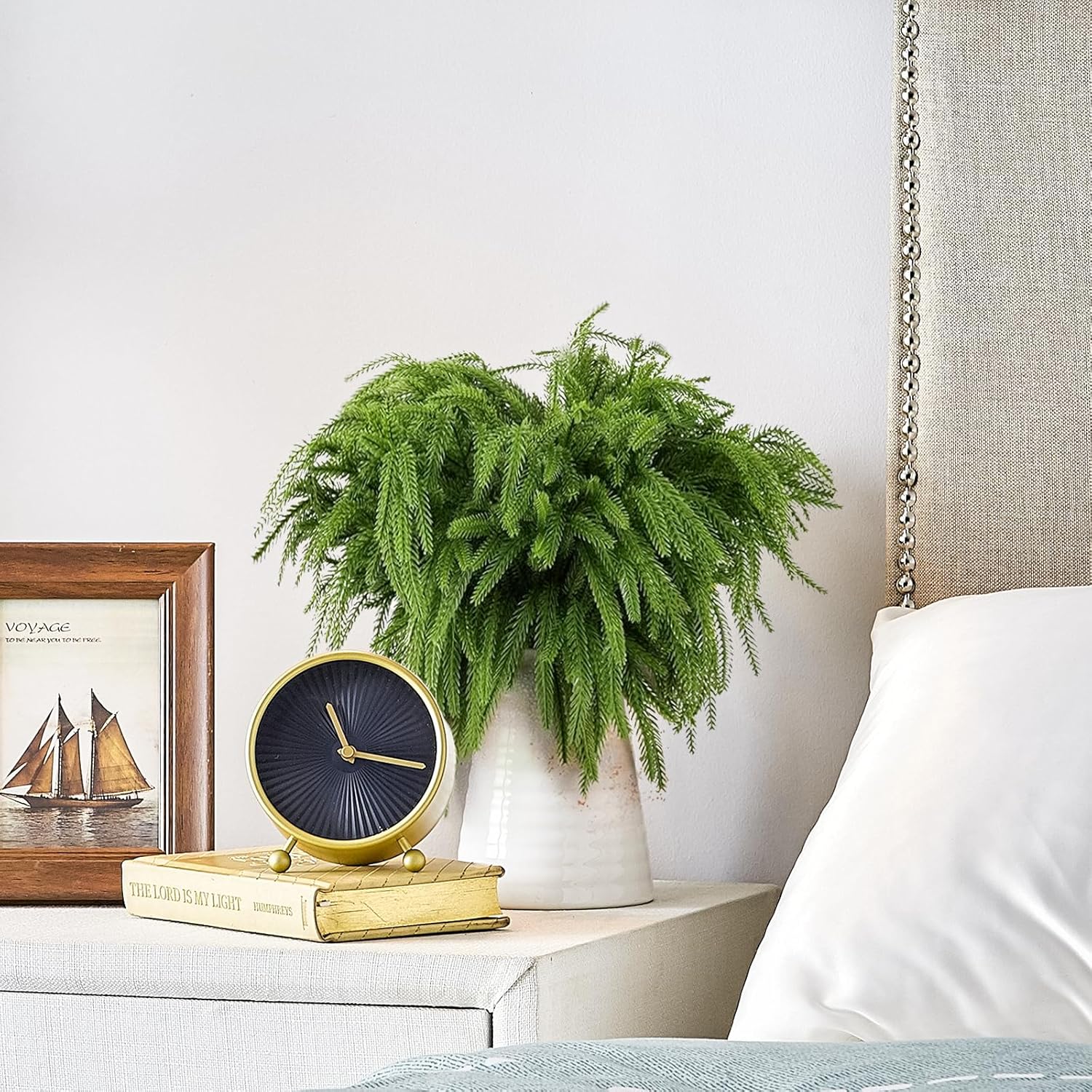 Real Touch Christmas Norfolk Pine Branches -18" Artificial Pine Branches Green Plants Branches for Holiday Floral Arrangements, Wreaths, Craft DIY and Home Xmas Decorations (4PCS(24 sprigs)) - Image 6