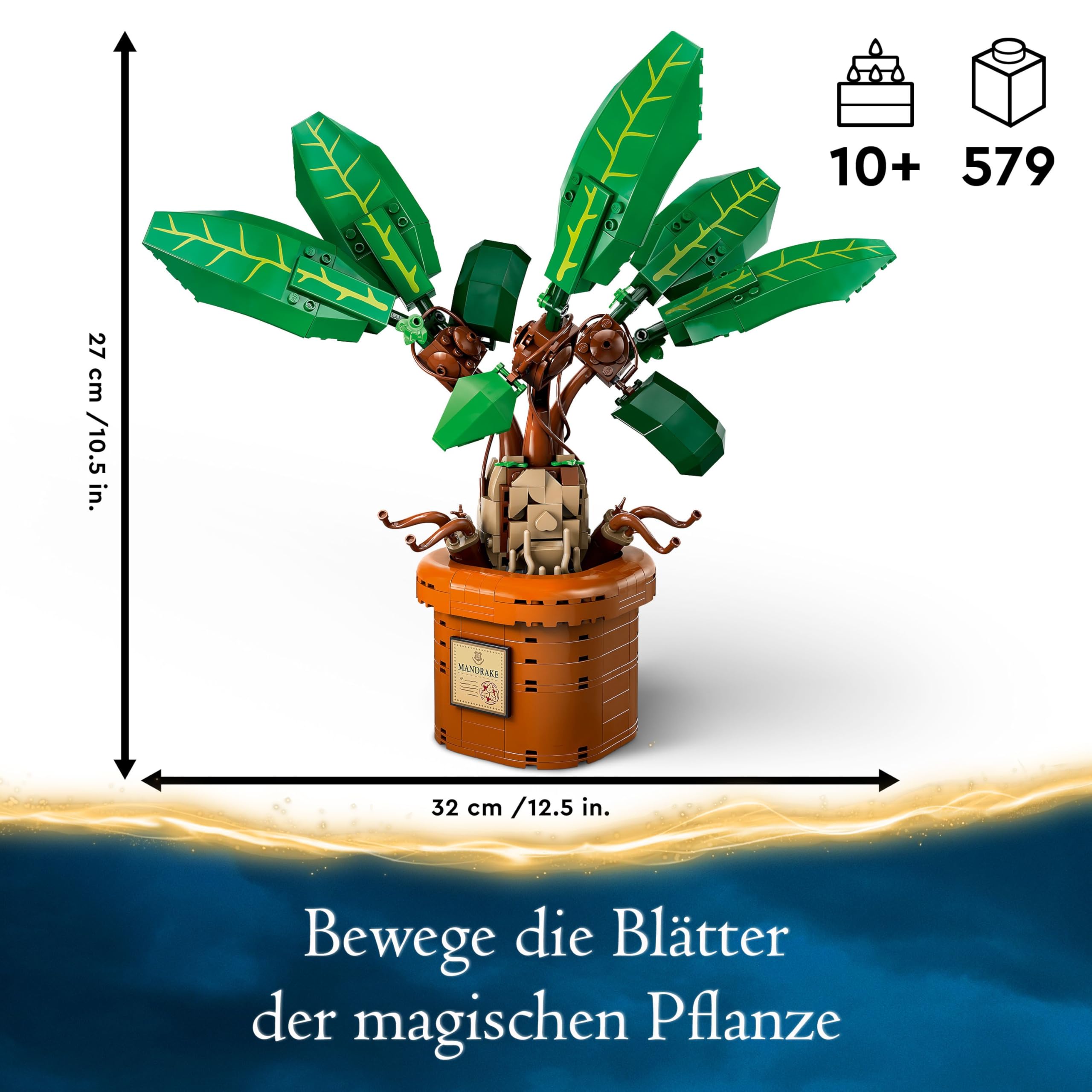 LEGO Harry Potter Zaubertrankpflanze: Alraune, Pflanzen-Spielzeug mit Topf, magisches Geschenk für Mädchen, Jungen und alle Fans, Spielset für fantasievolle Kinder, Wohn-Deko 76433