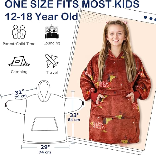 Miniatura 106 de Catalonia Rainbow Cat Oversized Blanket Hoodie Sweatshirt for Kids, Wearable Fleece Pullover with Large Front Pocket, Teen Boys Girls Gift