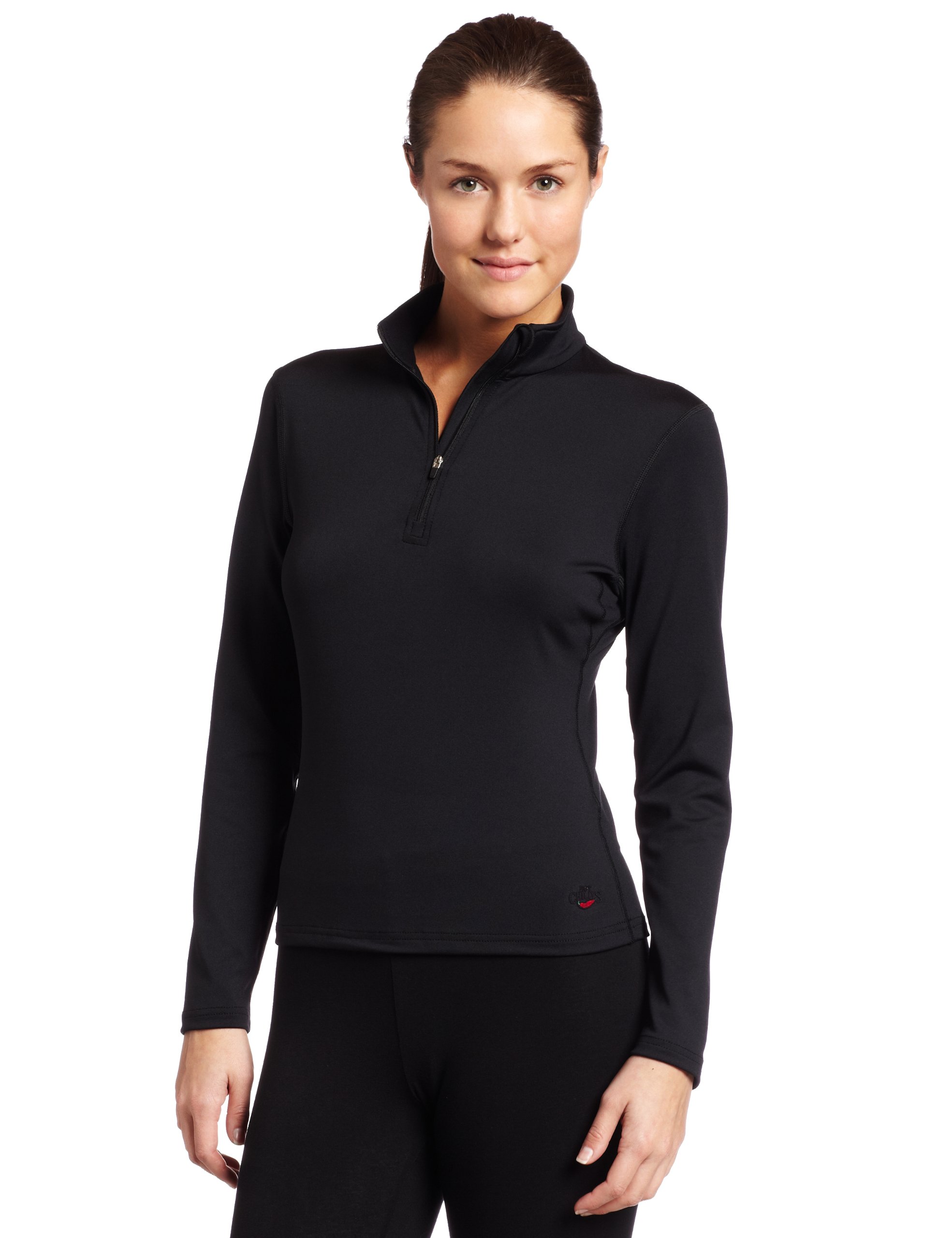 Hot Chillys Women's Micro-Elite Chamois Solid Zip-T Midweight Body Fit Base Layer