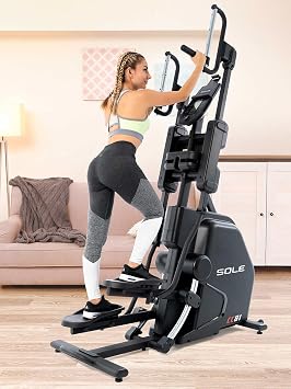 SOLE CC81 Cardio Climber, Full Body Vertical Climber & Stepper Machine for HIIT Training, 20 Magnetic Resistance Levels, Bluetooth LCD Console, Adjustable Handlebars, Low-Impact Home Cardio