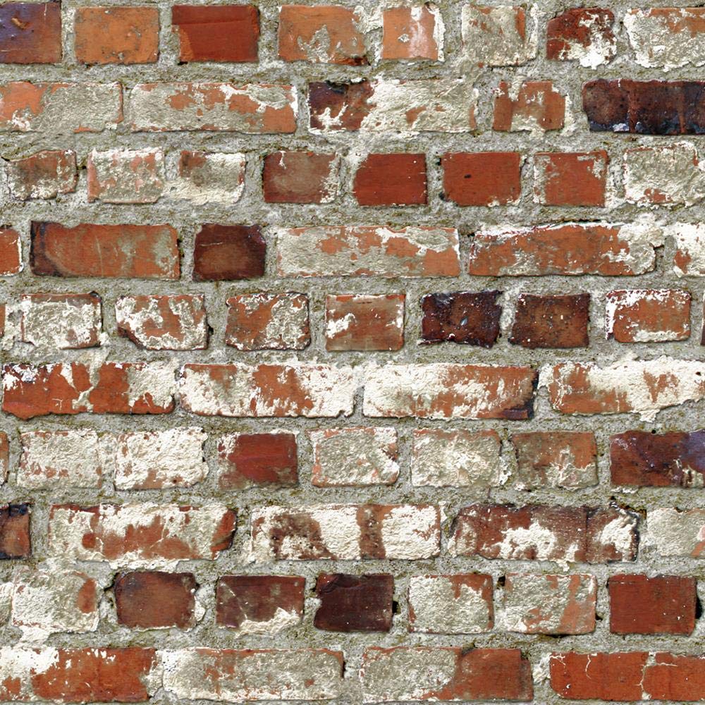 Yöl Orange,Grey,Red Stone Slate Loft Brick Effect Wallpaper Orange Grey Rustic Weathered Y�L
