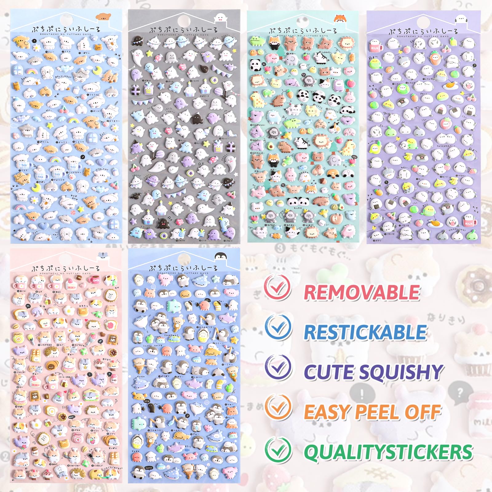 Cute Mini Puffy Stickers for Kids 600+ - Image 4