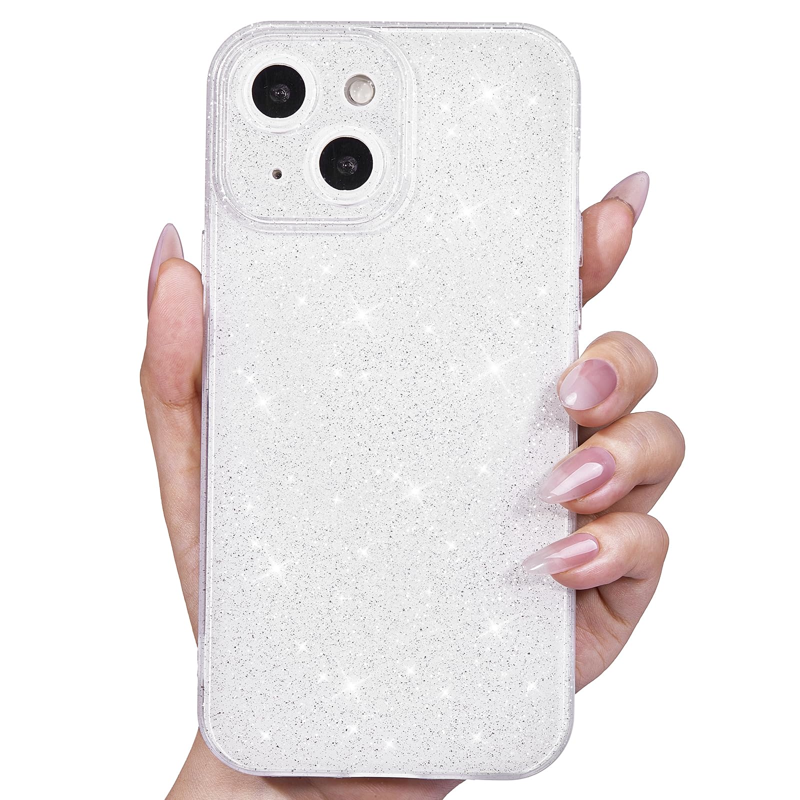 Svanove for iPhone 14 Case Glitter, Sparkly Girly Cute Bling Sparkle Shiny Shimmer Bright Phone Case for Women Girls, Glittery Thin Slim Jelly Soft