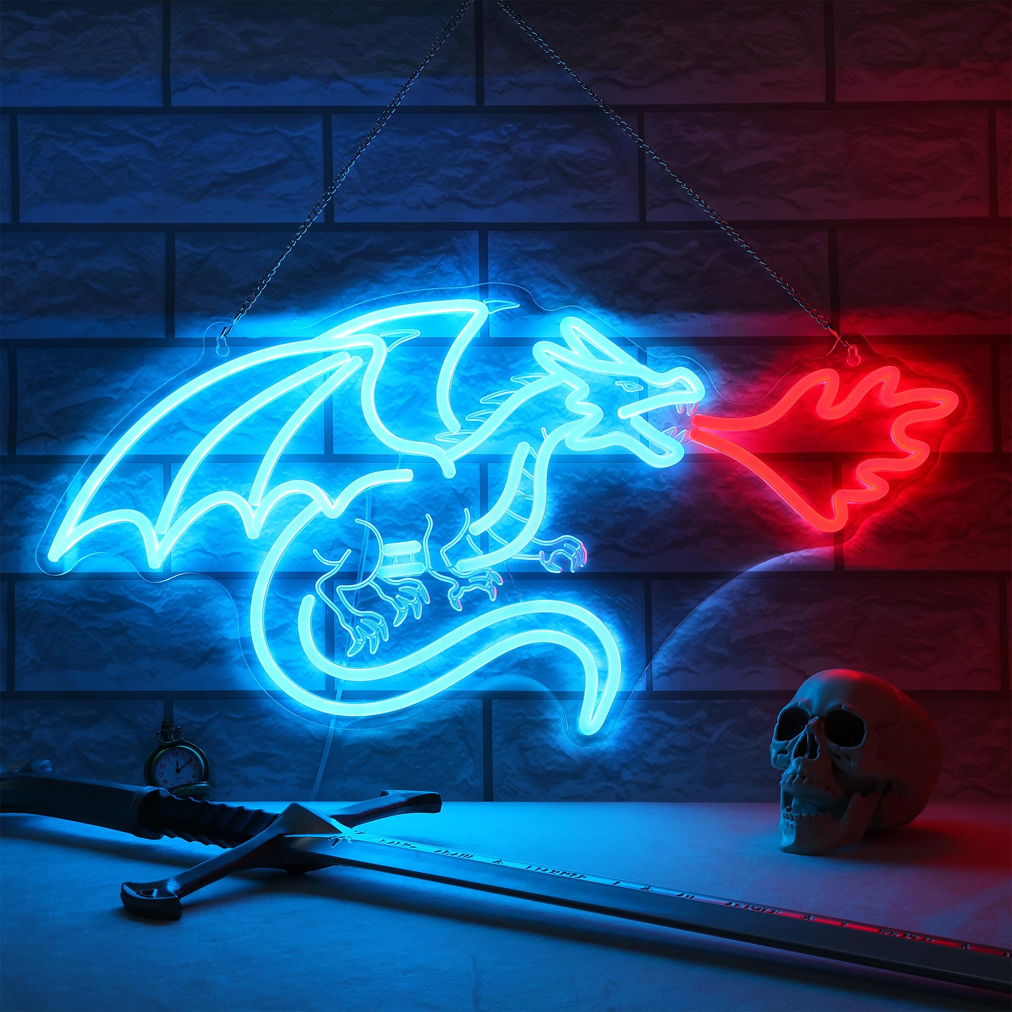 Ammonite Dragon Neon Sign, LED Neon Lights for Room Wall Table Decor Art, Home Party Birthday Holiday Dragon Gifts for Kids Teens Adults