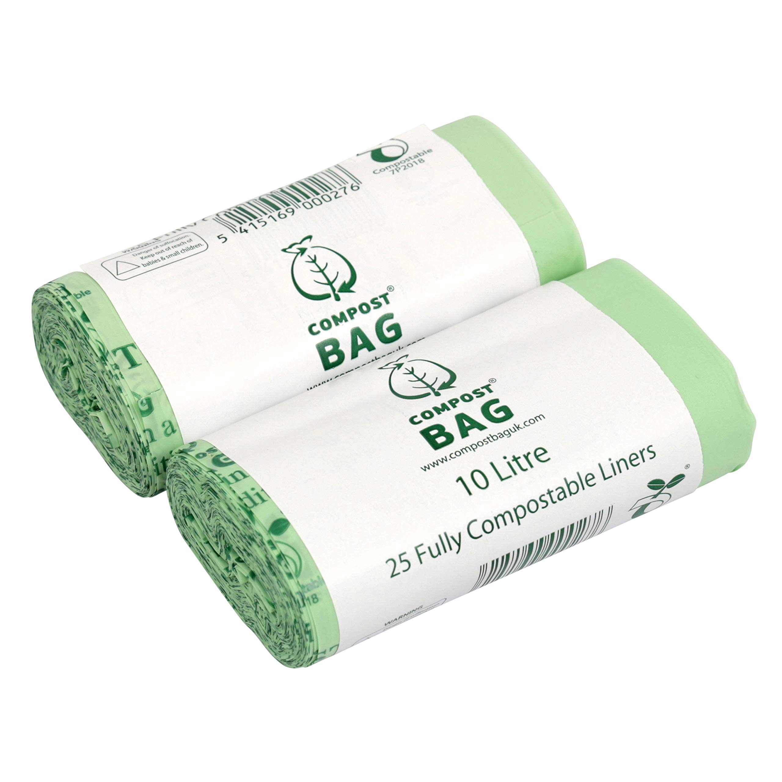 All-Green Green 10 Litre X 50 Compost Bag Compostable Bags - Kitchen Caddy Liner - Food Waste Bin Liners - En 13432-10L Bags With Composting Guide