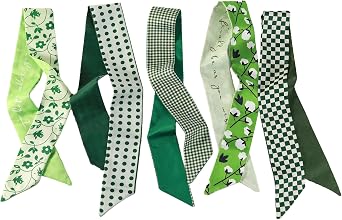 5Pcs Scarves for Women Purse Scarf Handbags Skinny Twill Hair Scarves Narrow Neck Scarf Band Fashion Accessories Bag Charms