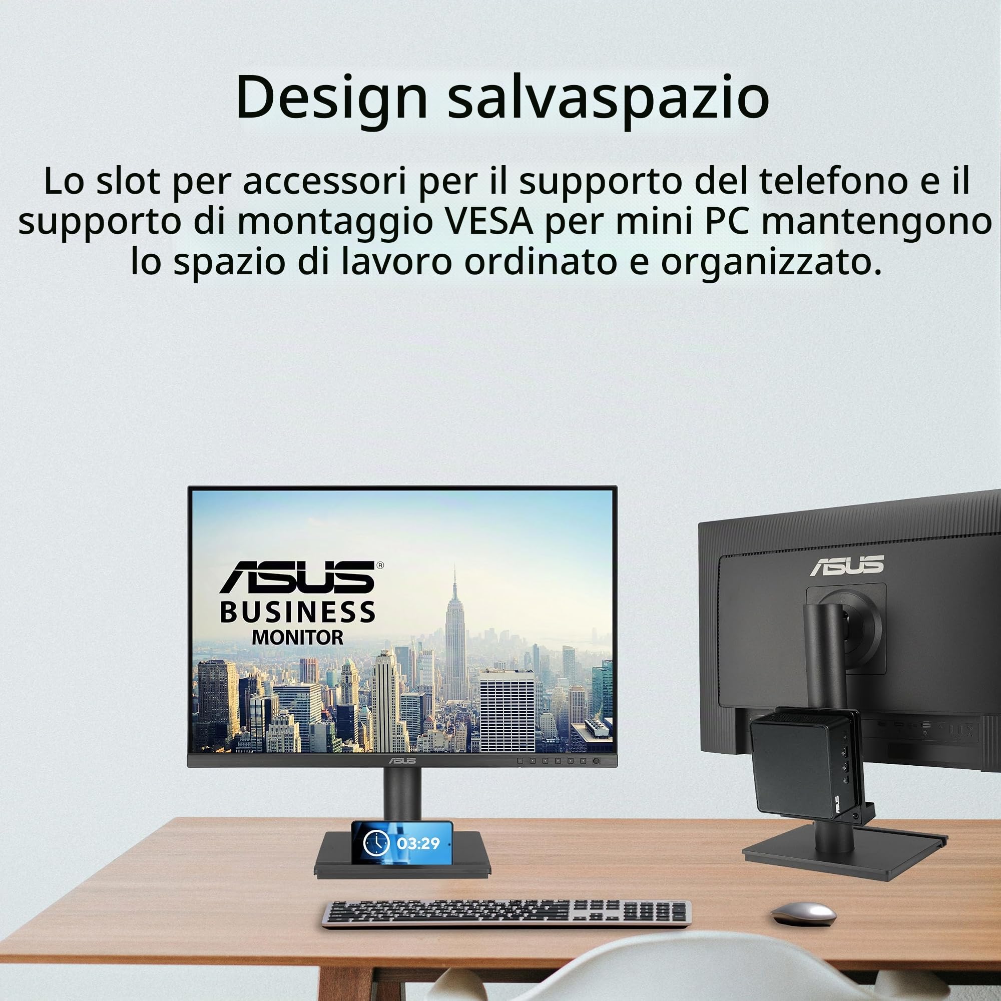 ASUS BE248QF, Monitor Business da 24”, WUXGA IPS (1920x1200), Nero | HDMI, Frameless, Microfono e Speaker Integrati, Design Ergonomico, Eye Care, Bassa Luce Blu, Montabile a Parete