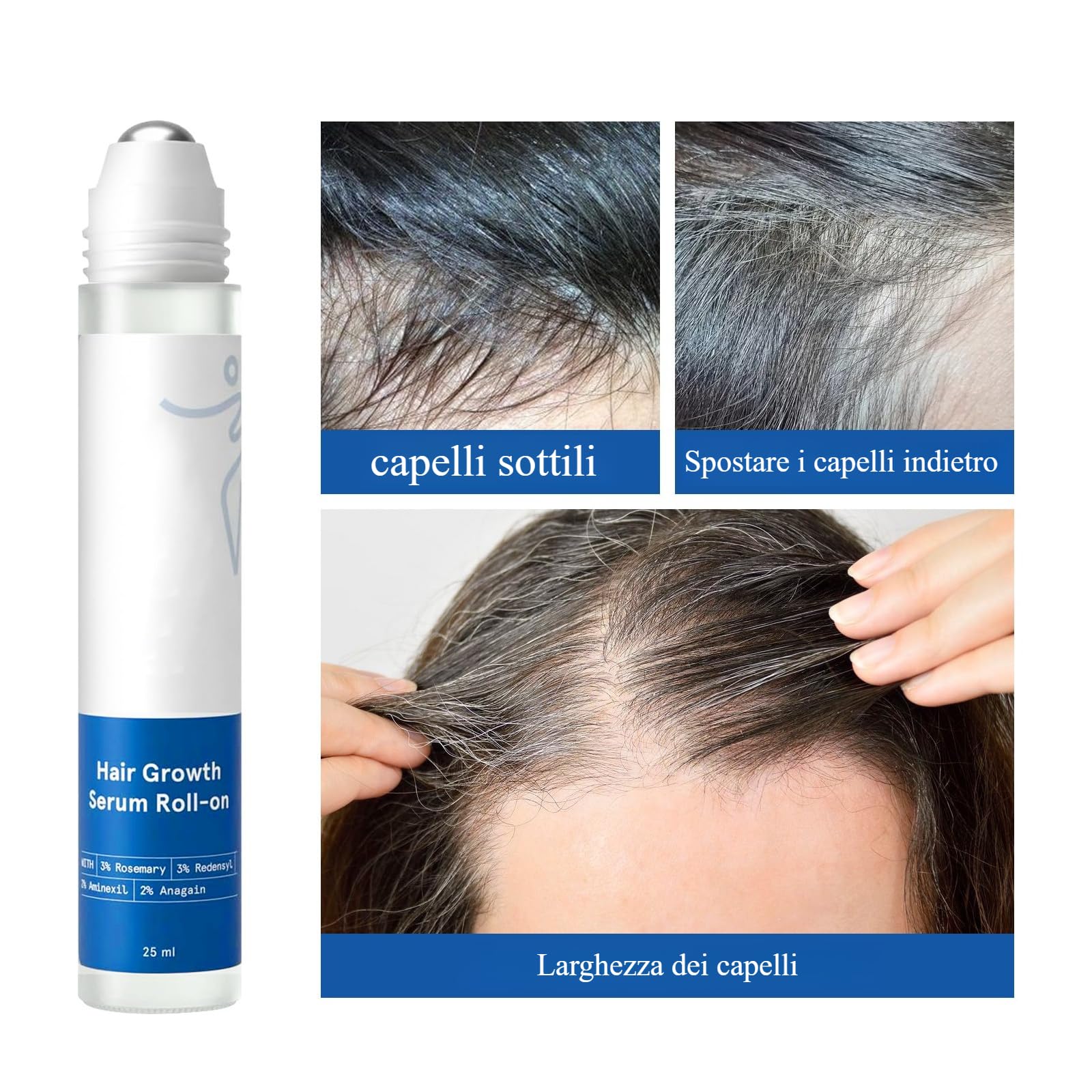 Depura - Siero per Capelli – Roll On Anti-Caduta, Fortifica Radici, Capelli più Spessi in Poche Settimane (1pcs)