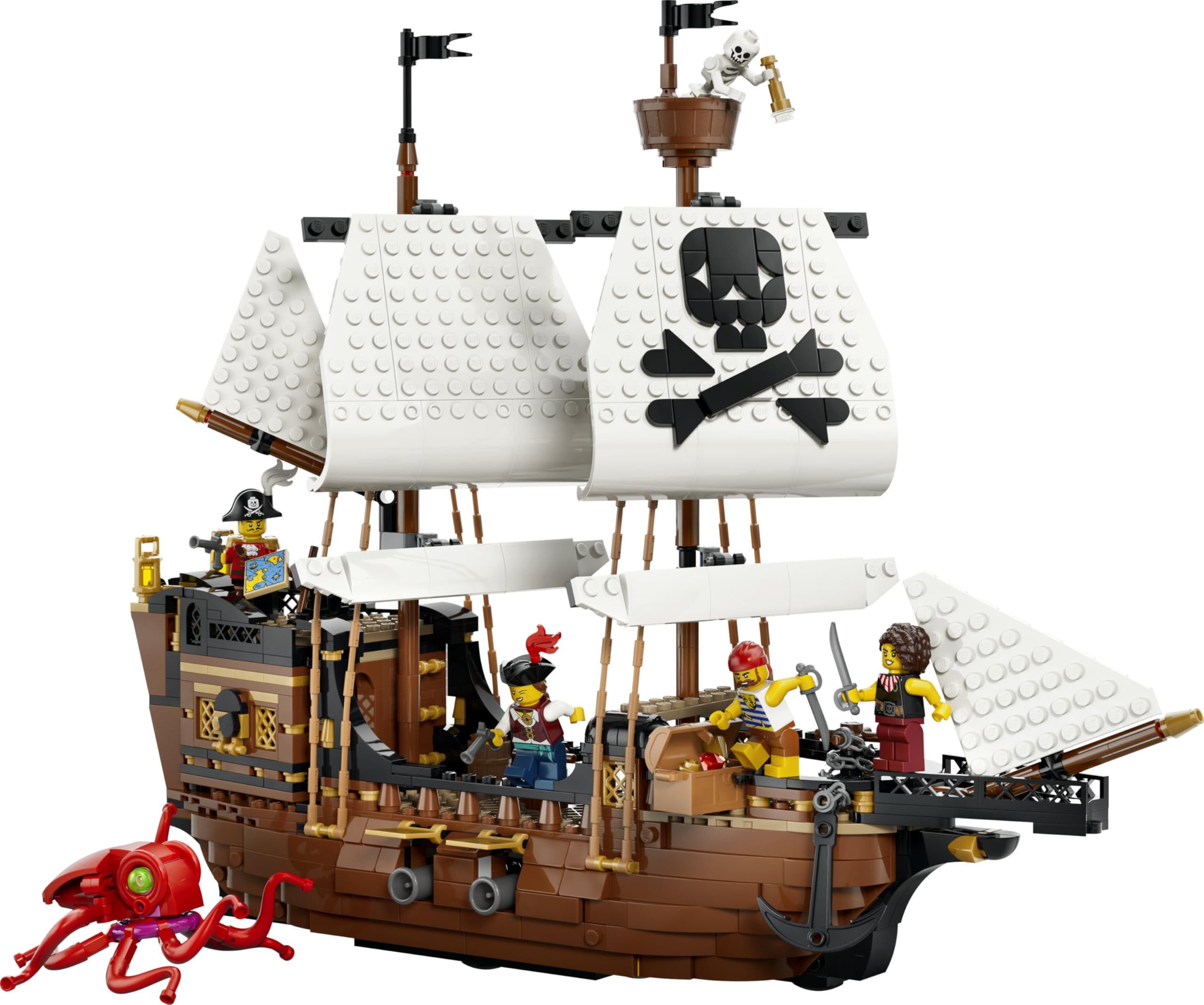 LEGO Creator 3 en 1 Barco Pirata Clásico de Juguete – Maqueta Transformable en Castillo o 2 Barcos Gemelos – Decoración para la Habitación – Regalo de Cumpleaños para Niños y Niñas de 9+ Años – 31387