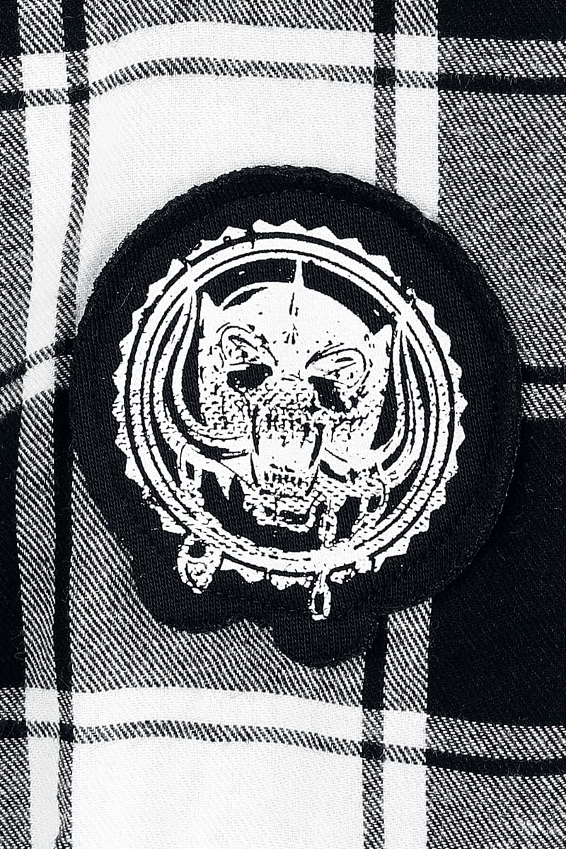 Motörhead EMP Signature Collection Uomo Camicia Maniche Lunghe nero/bianco 100% cotone Largo