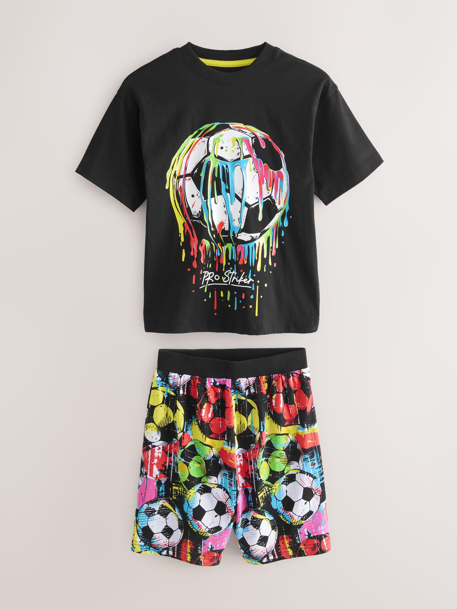 NEXT Niños Futbol Pack de 2 Pijamas con Pantalones Cortos 100% algodón