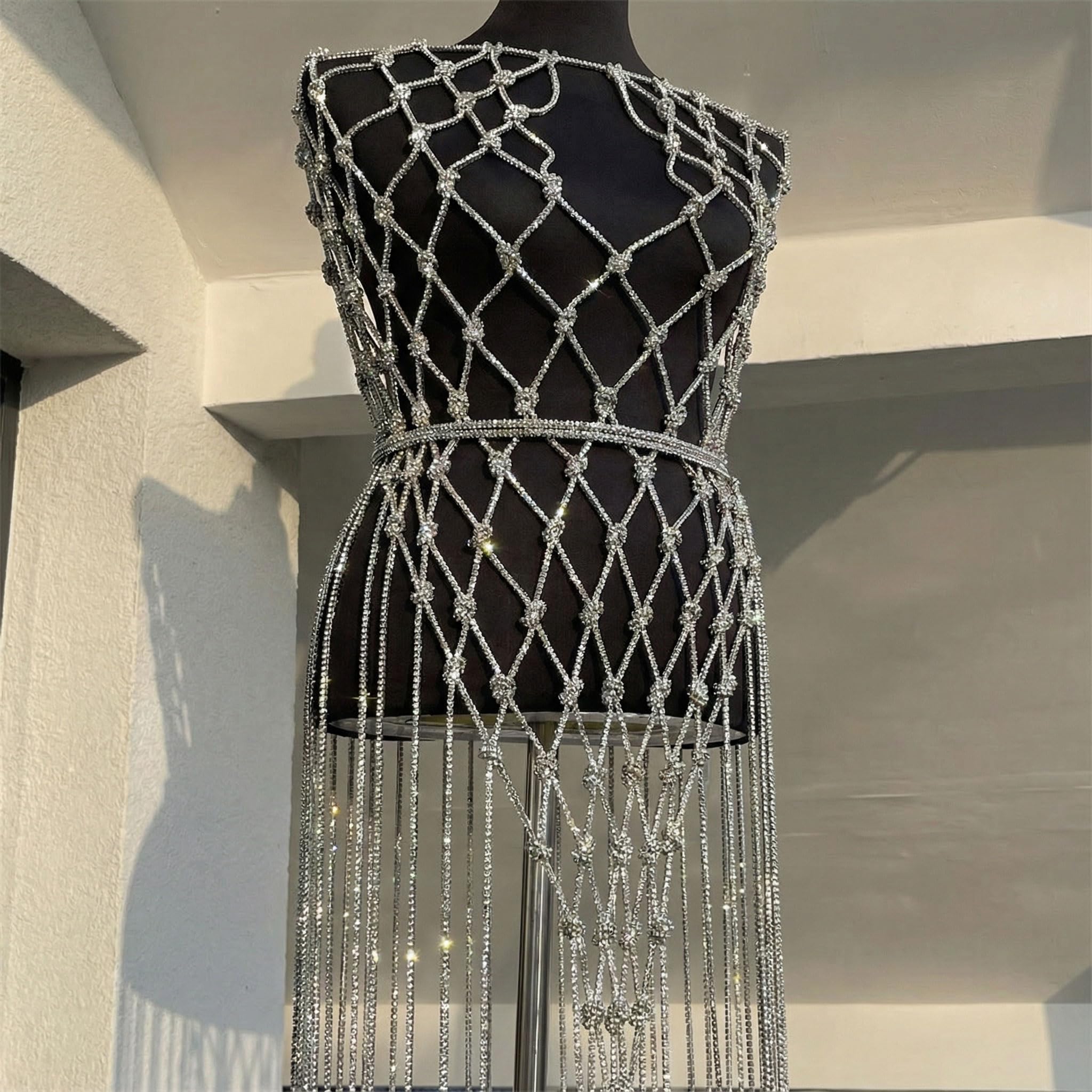 GDO GIOIE D'ORIENTE Cordone Strass in Silicone, 4 mm x 50 m, con Cristalli Decorativi per Accessori Moda Borse Fai da te (Trasparente, 4mm x 50m)