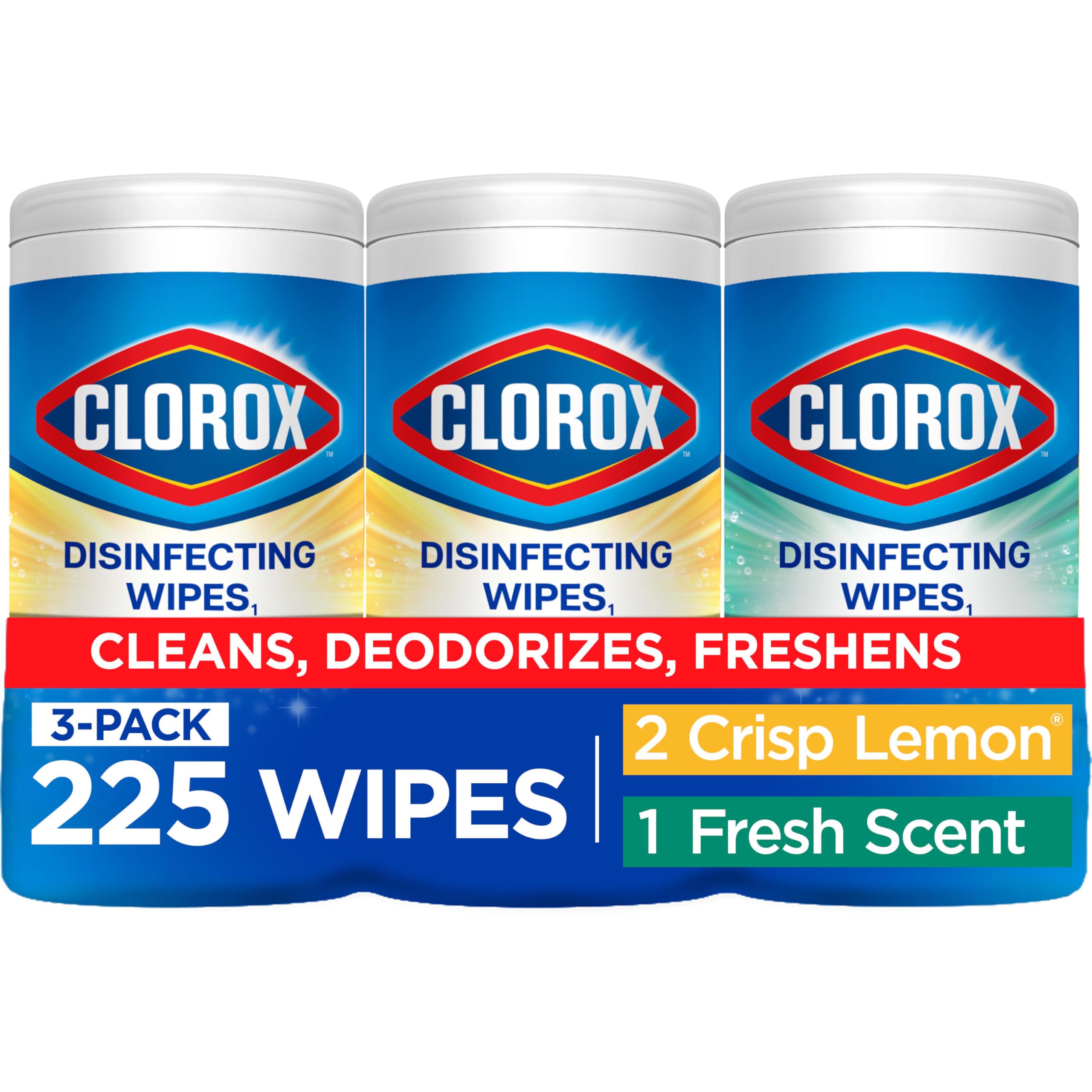 Clorox Disinfecting Wipes Value Pack, Household Essentials, 75 Count, Pack of 3 (Package May Vary)