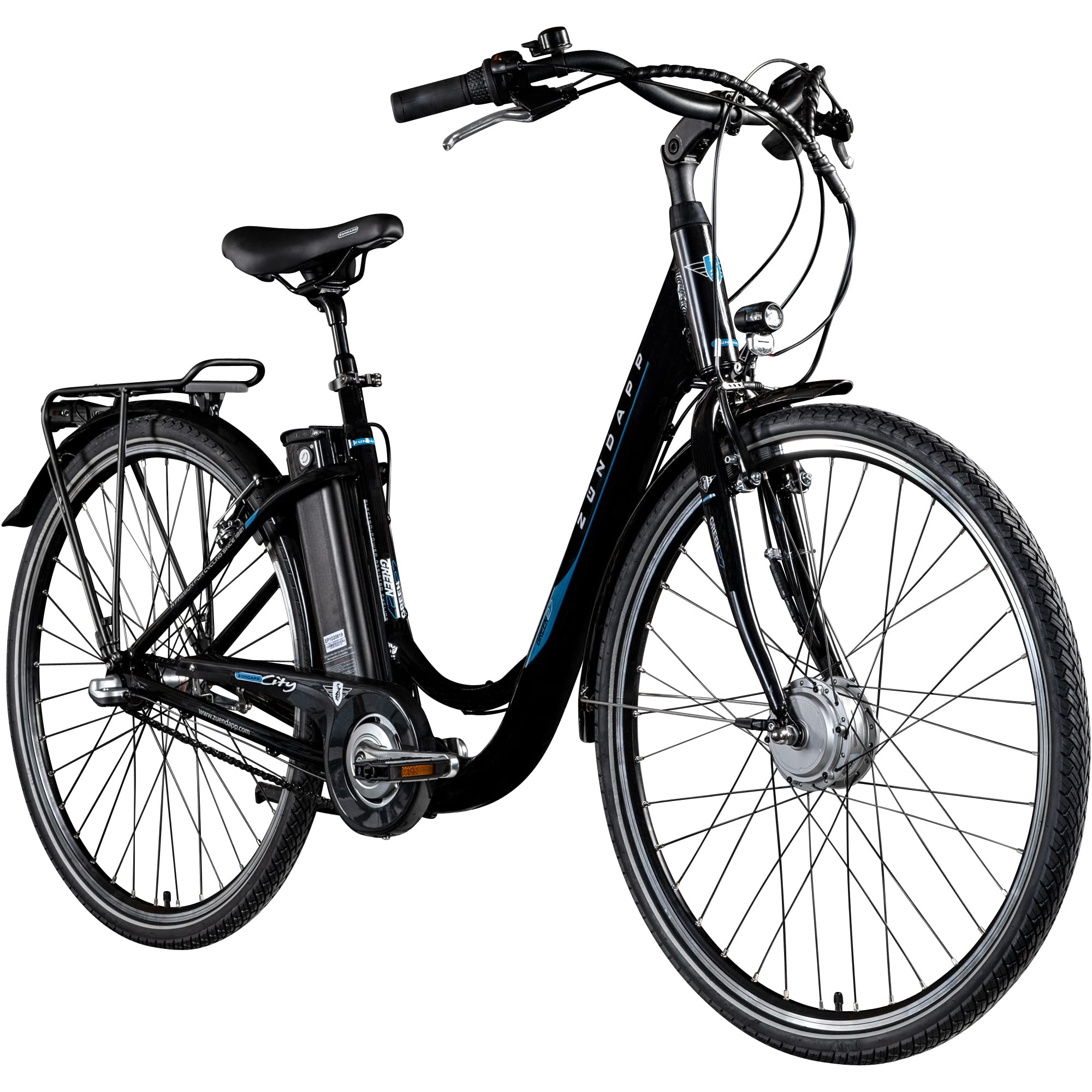 ZÜNDAPP E Bike Elektrofahrrad 28 Zoll | E-Bike mit Rücktrittbremse | City Ebike 3-Gang Nabenschaltung | Elektrofahrrad mit Schloss für Erwachsene | Green 2.7