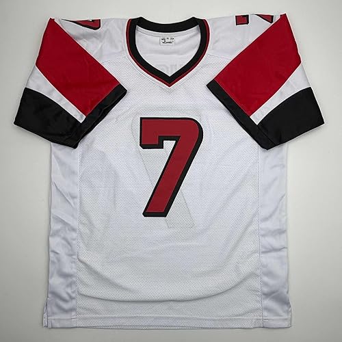 Miniatura 4 de Camiseta de fútbol americano Atlanta blanca firmada por Michael Mike Vick con COA PSADNA