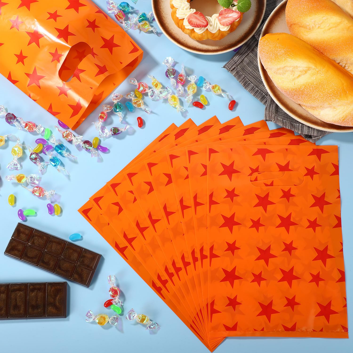 50 Sacchetti Regalo Anime Per Caramelle - Decorazioni Compleanno Con Stelle Gialle E K 502084