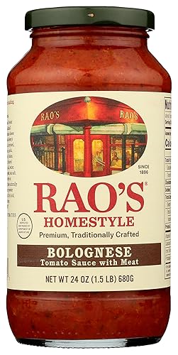 Salsa Bolognese Rao's Homemade 24 oz, salsa de tomate, para todo uso, salsa de pasta apta para dietas Keto, tomates de calidad premium de Italia,