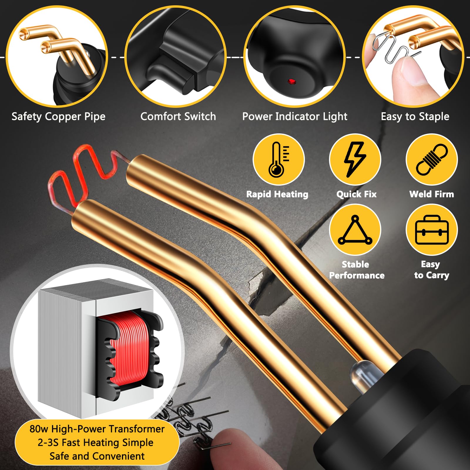 MOYKSRR 80W Soldador de Plástico, Plástico Soldadura Máquina para la Reparación de Parachoques de Coche con 800PCS Grapas, Plástico Soldadura Máquina para Reparación de Piezas de Plástico