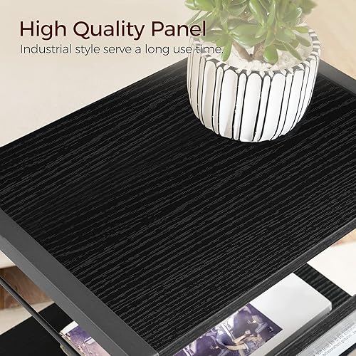 Miniatura 8 de Carrito de impresora industrial, soporte de impresora móvil de 3 niveles, carrito rodante con tomas de corriente y puertos USB, soporte de impresora