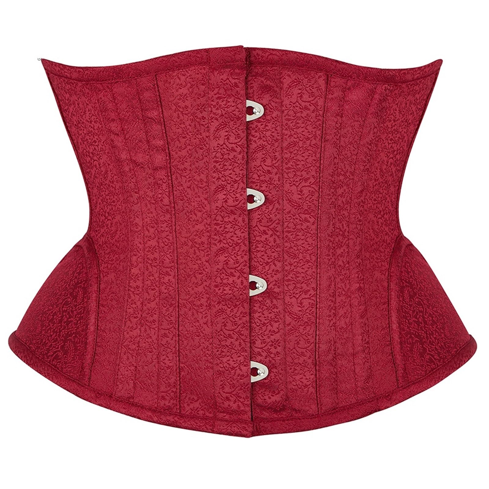RUIFWUS Waist Trainer Red Short Torso Underbust Corset Steampunk Corselet Top Hourglass Curve Shaper Slimming Waist Trainer(XL)